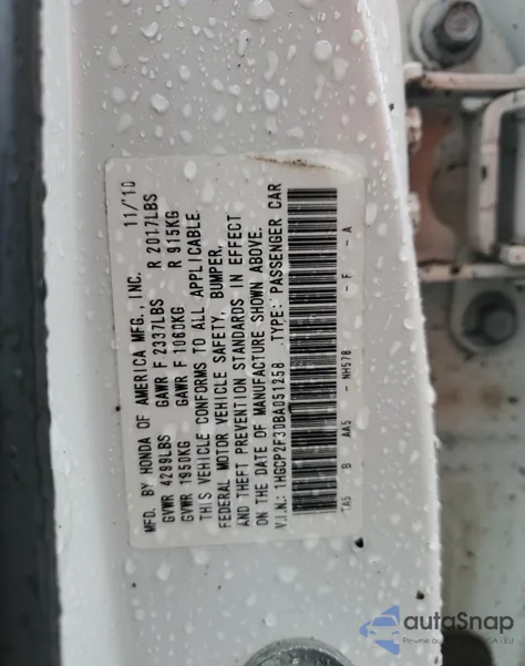 2011 Honda Accord Lx z USA, uszkodzony, nr VIN 1HGCP2F30BA051258